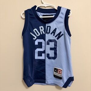Air Jordan Kids' Navy and Light Blue Split Jersey Boys 7 Large
